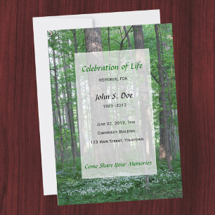 Memorial Celebration of Life Forest invitation