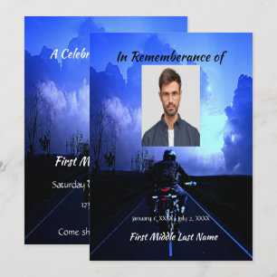 Memorial Celebration of Life Invite Motorcycle