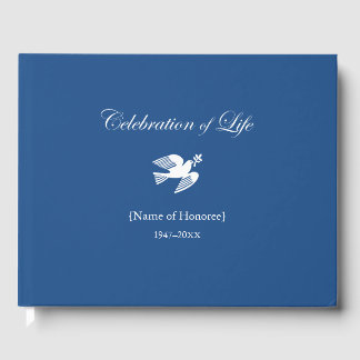 Memorial Celebration of Life Peace Dove Guest Book