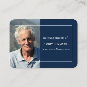 Memorial Celebration of Life Photo Funeral Business Card