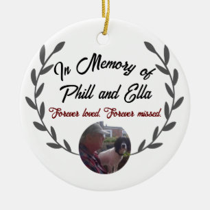 Memorial ceramic circle with custom photo & text c tree decoration