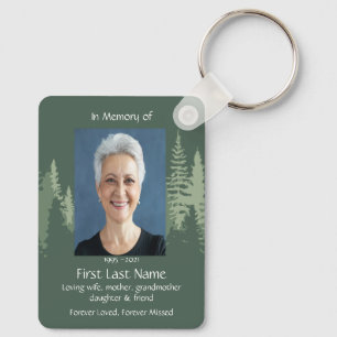 Memorial Christian Photo Wilderness Forest Trees Key Ring