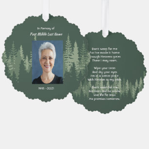 Memorial Christian Wilderness Forest Trees Tree Decoration Card