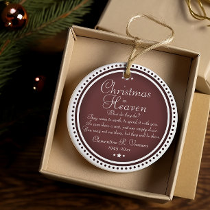 Memorial Christmas In Heaven Photo Ceramic Tree Decoration