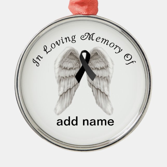 Memorial Christmas Ornament Black Ribbon (Front)