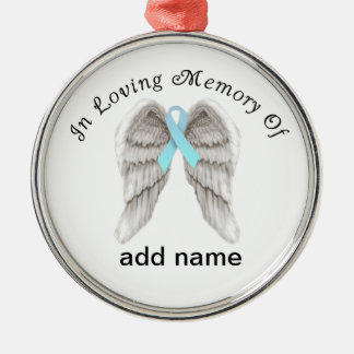 Memorial Christmas Ornament Light Blue Ribbon