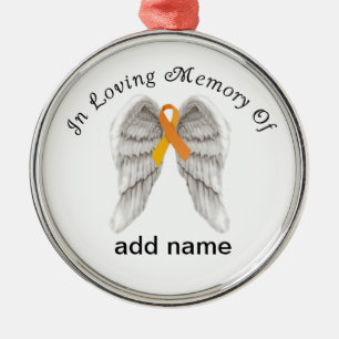 Memorial Christmas Ornament Orange  Ribbon