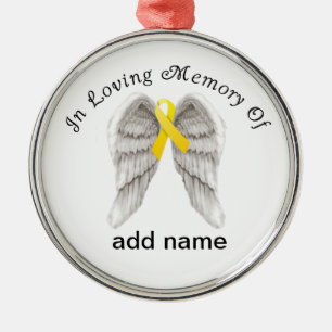 Memorial Christmas Ornament Yellow Ribbon Sarcoma