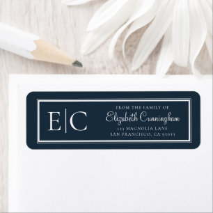 Memorial Classic Simple Monogram Return Address