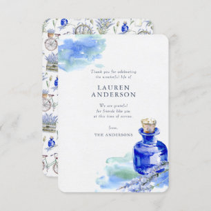 Memorial Country Rustic Lavender Floral Botanicals Thank You Card