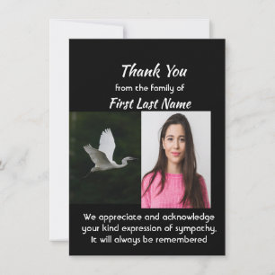 Memorial Custom White Egret Bird Thank you Card