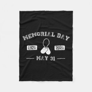 Memorial day 2021 50th anniversary veteran Memoria Fleece Blanket