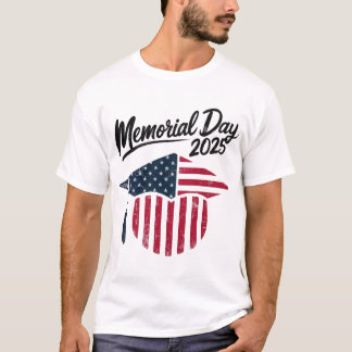Memorial Day 2025 Patriotic - Graduation Cap T-Shirt