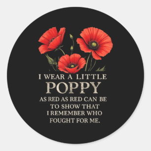 Memorial Day 2025 Usa Memorial Veterans Day Red Po Classic Round Sticker