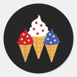 Memorial Day 4th of July Holiday Patriotic Ice Classic Round Sticker