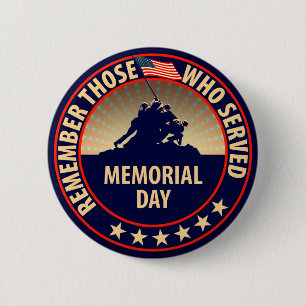 Memorial Day 6 Cm Round Badge