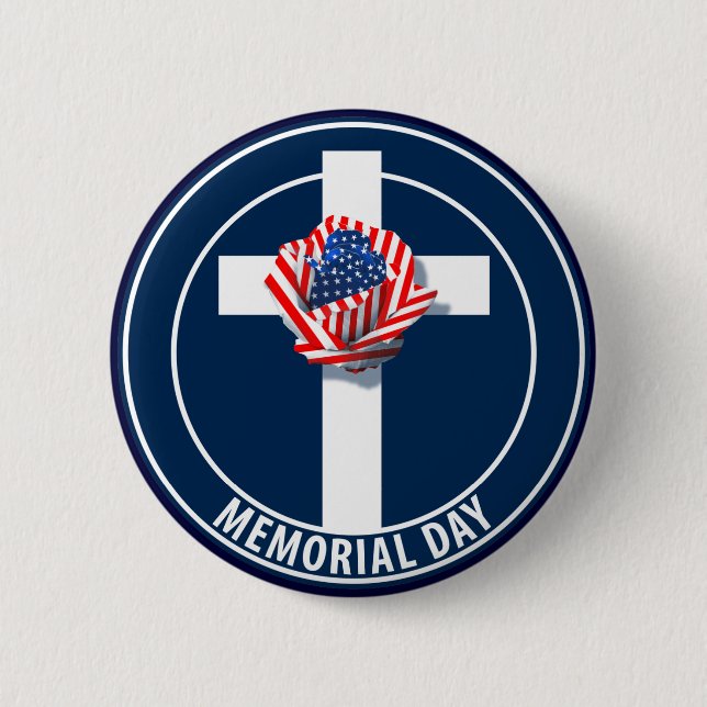 Memorial Day 6 Cm Round Badge (Front)