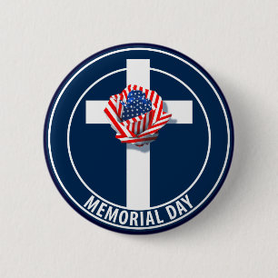 Memorial Day 6 Cm Round Badge