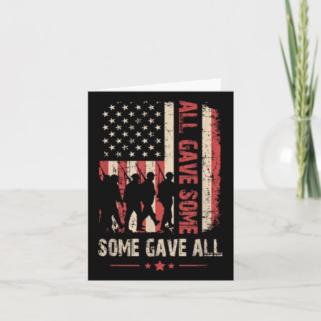Memorial Day All Gave Some Some Gave All Veteran Card (Front)
