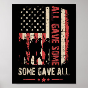 Memorial Day All Gave Some Some Gave All Veteran Poster