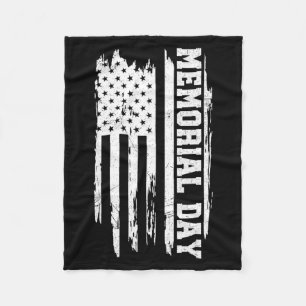 Memorial day american flag military veterans Memor Fleece Blanket