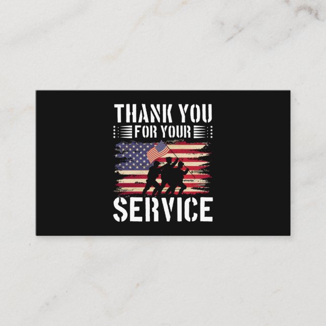 Memorial Day American Flag Patriotic Soldiers Business Card (Front)