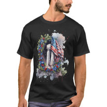 Memorial Day American Flag & Wreath T-Shirt