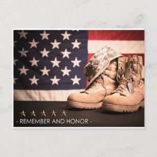 Memorial Day American military honour Postcard