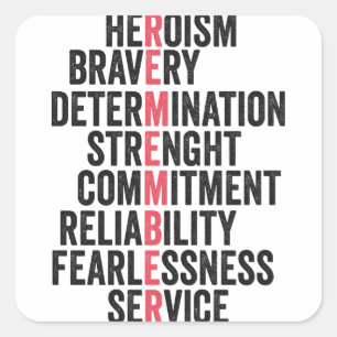 Memorial Day American Patriotic Veteran Remember Square Sticker
