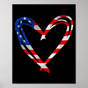 Memorial day amp 4th july partiotic heart 1 Memori Poster