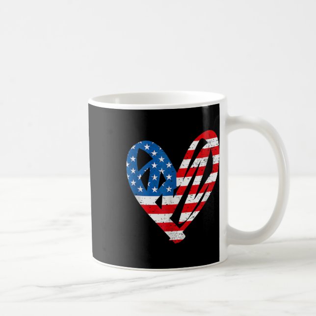 Memorial Day &amp; 4th July Partiotic Heart  Coffee Mug (Right)