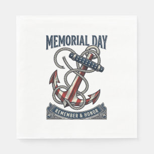 Memorial Day Anchor Remember Honor Vintage Shirt_1 Napkin
