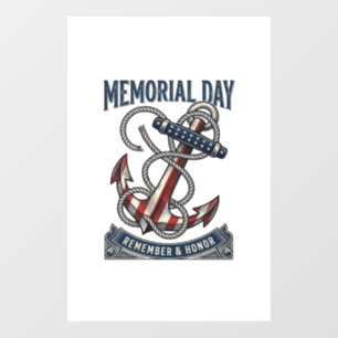 Memorial Day Anchor Remember Honor Vintage Shirt_1 Window Cling