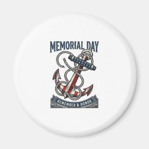 Memorial Day Anchor Remember Honour Vintage Shirt_ Magnet