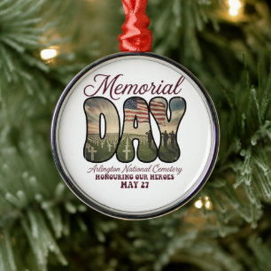 Memorial Day Arlington National Cemetery Metal Tree Decoration