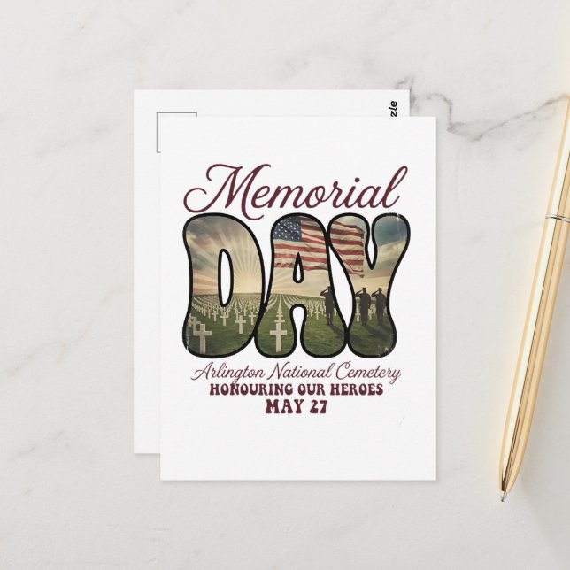 Memorial Day Arlington National Cemetery Postcard (Front/Back In Situ)