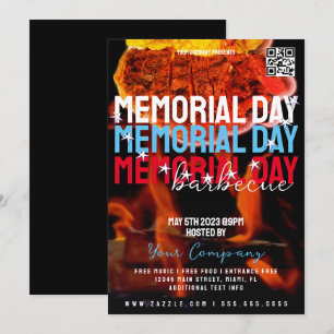 Memorial Day Barbecue Event Company Party Flyer Invitation