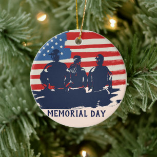 Memorial Day Barbecue Party Ceramic Tree Decoration