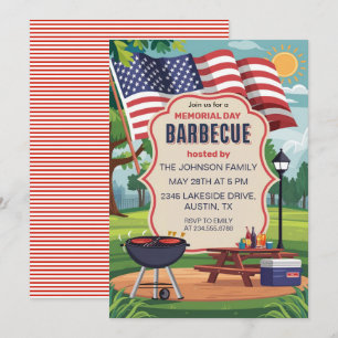 Memorial Day Barbecue Party  Invitation
