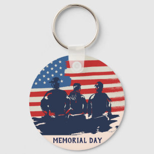 Memorial Day Barbecue Party Key Ring