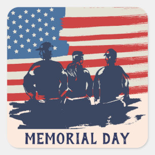 Memorial Day Barbecue Party Square Sticker
