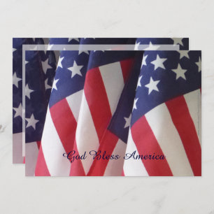 Memorial Day Barbeque Invitation, American Flags Invitation