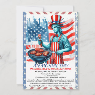 Memorial Day BBQ Invitation – Patriotic Backyard 