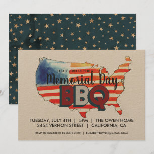 Memorial Day BBQ Party Invitation