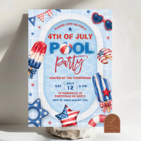 Memorial Day BBQ Pool party invitation