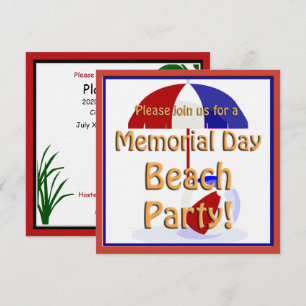 Memorial Day Beach Party Invite