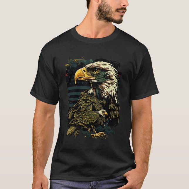 Memorial Day Camo Eagle American USA Flag 4th of J T-Shirt (Front)