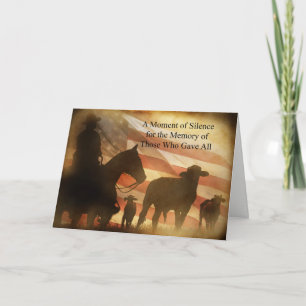 Memorial Day Card a Moment of Silence Cowboy