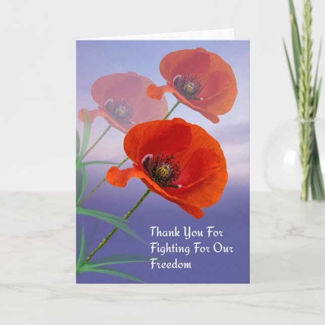Memorial Day Card with Poppies (Front)
