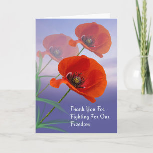 Memorial Day Card with Poppies